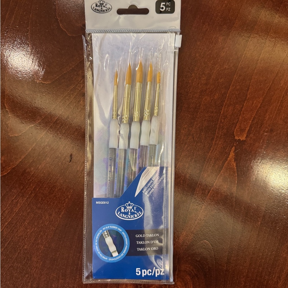 Royal & Langnickel 5-Piece Gold Taklon Brush Set